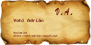 Vohl Adrián névjegykártya