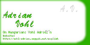 adrian vohl business card